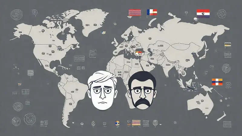 Análisis corporativo con mapas y símbolos