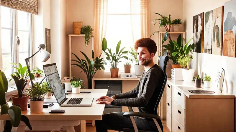 Un espacio de trabajo hogareño productivo