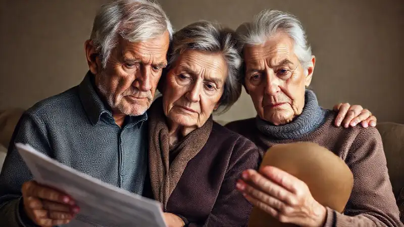 La pareja anciana busca seguridad y consuelo