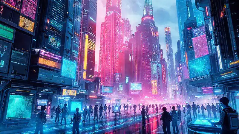 Ciudad futurista digital