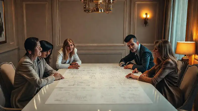 Una reunión familiar planificó un diseño elegante