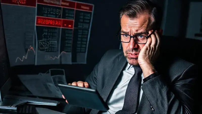 Un hombre frustrado enfrenta números confusos