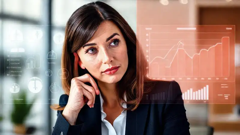 La empresaria analiza datos de seguros