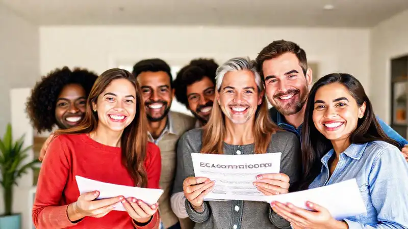Una familia feliz busca seguridad financiera