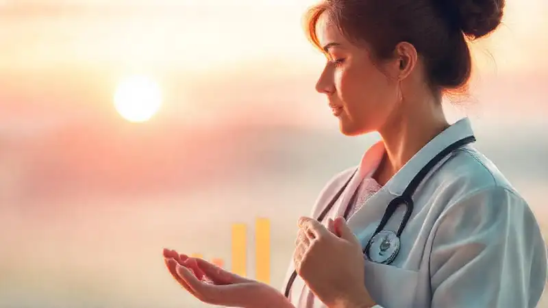 Atención médica serena en colores pastel