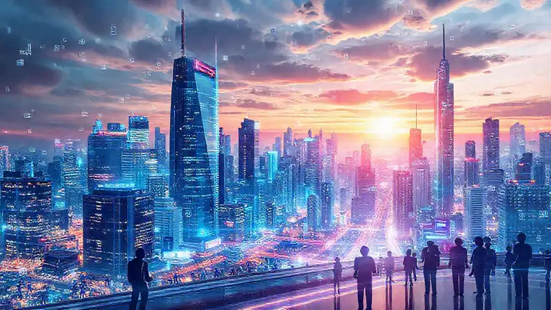 Una ciudad futurista y dinámica prospera
