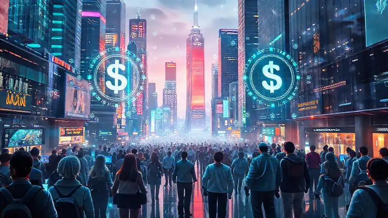 Ciudad futurista y conectada, vibrante y optimista