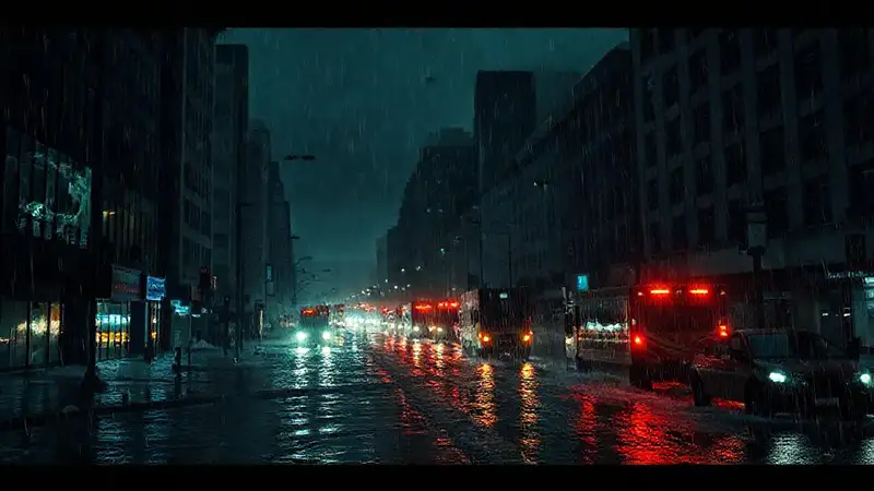 La ciudad se hunde en caos climático