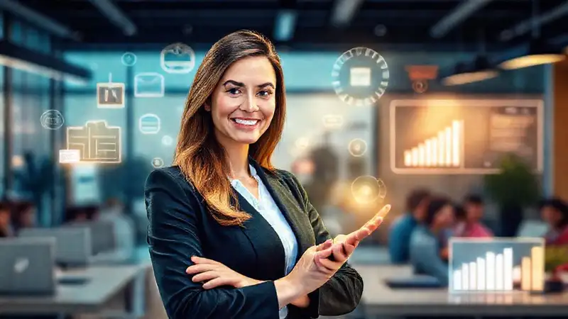 Mujer emprendedora ofrece confianza y protección