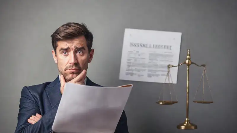 Un hombre confuso enfrenta documentos legales