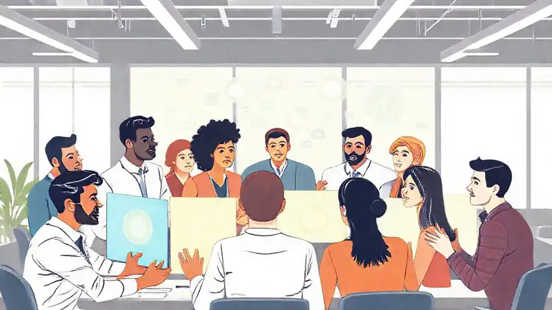 Equipo diverso crea ideas brillantes juntos