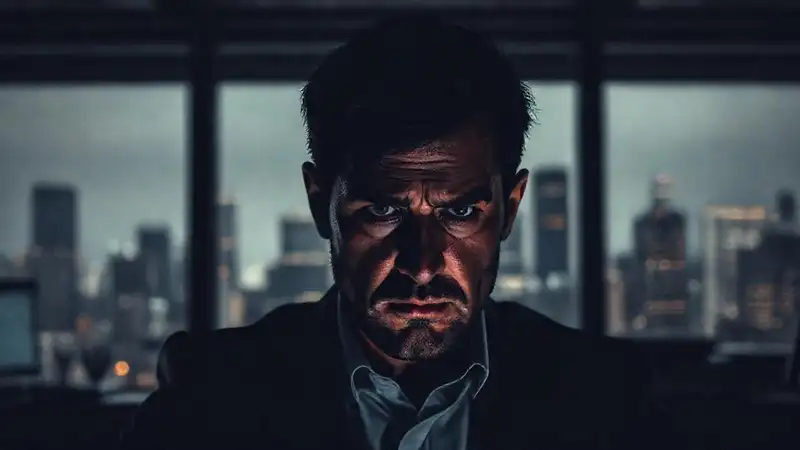 El emprendedor estresado refleja una noche oscura