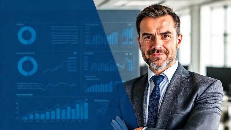 Un hombre de negocios presenta datos seguros