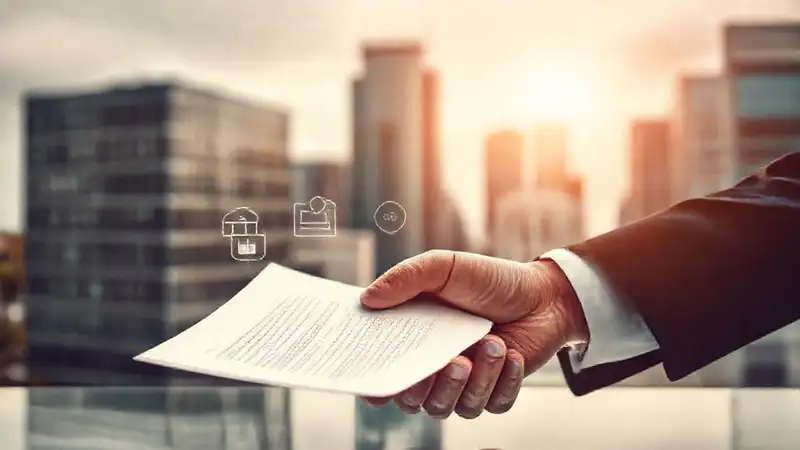 Negociación empresarial, imagen profesional y abstracta
