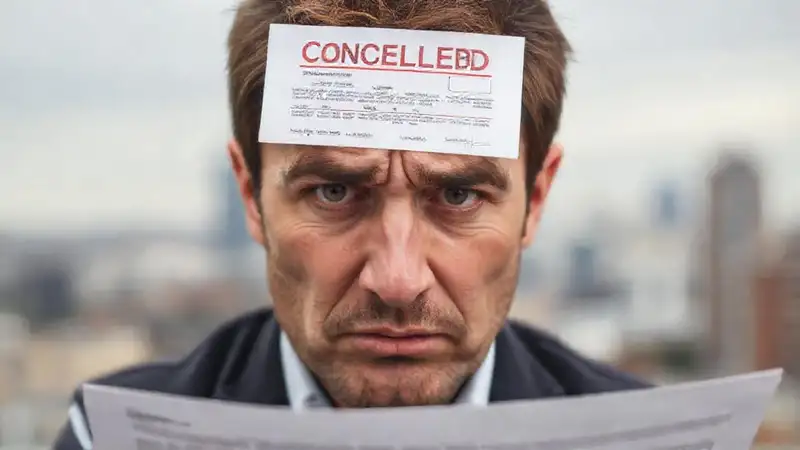 Un hombre frustrado cancela su seguro