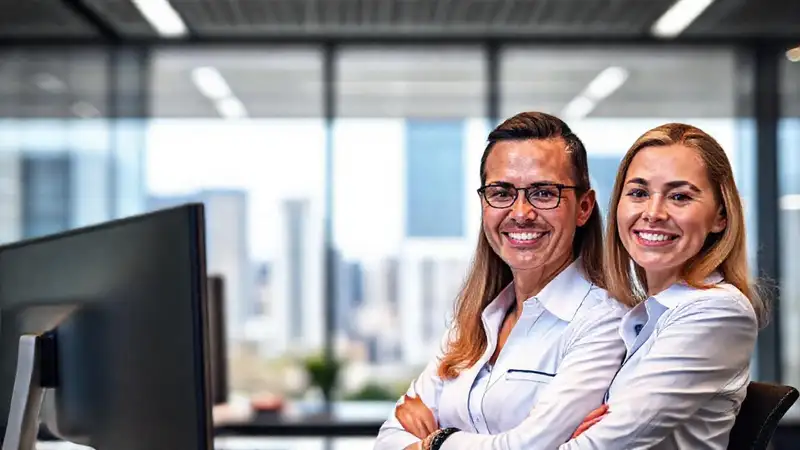 Agentes seguros en oficina moderna
