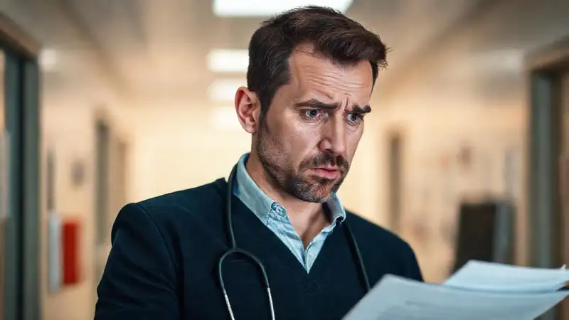 El emprendedor médico muestra ansiedad en clínica