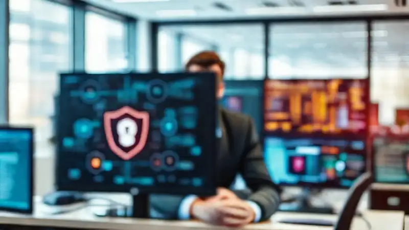 Trabajador preocupado en un entorno digital seguro