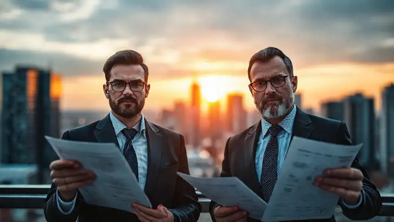 Emprendedores analizan finanzas al atardecer