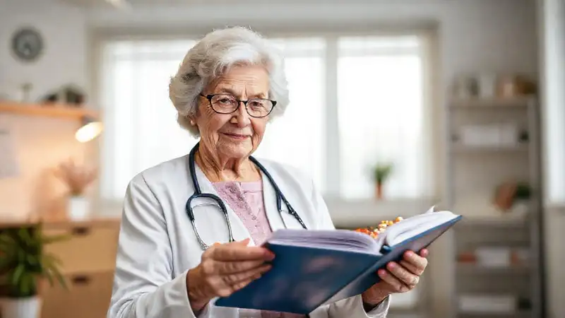 Médico tranquiliza a una anciana saludable