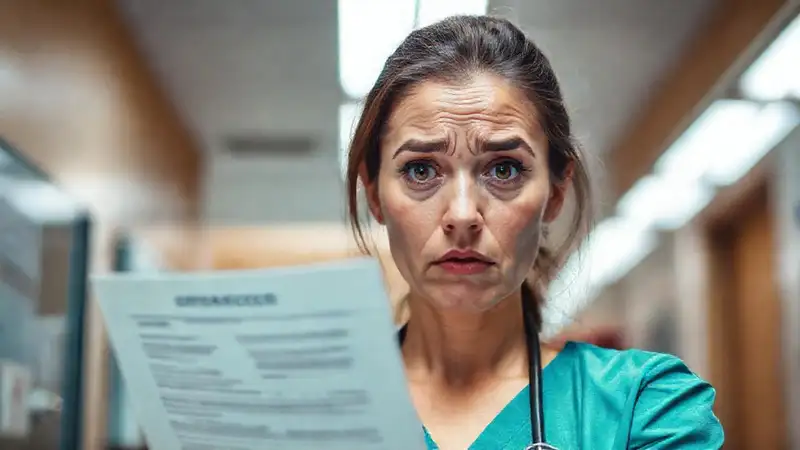 Mujer preocupada busca atención médica urgente