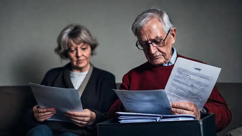Un matrimonio anciano maneja trámites legales melancólicos