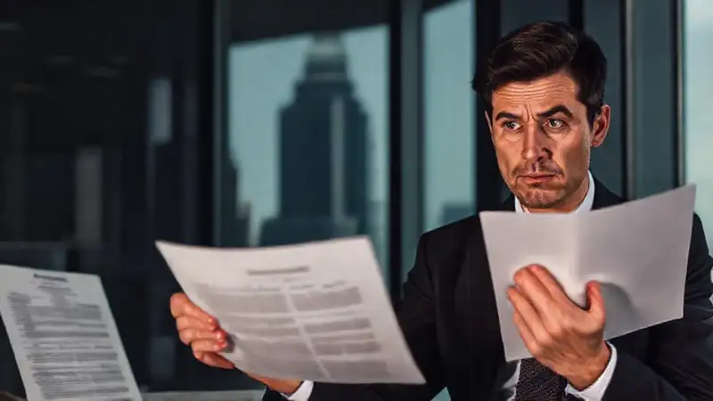 Un ejecutivo analiza un complejo acuerdo