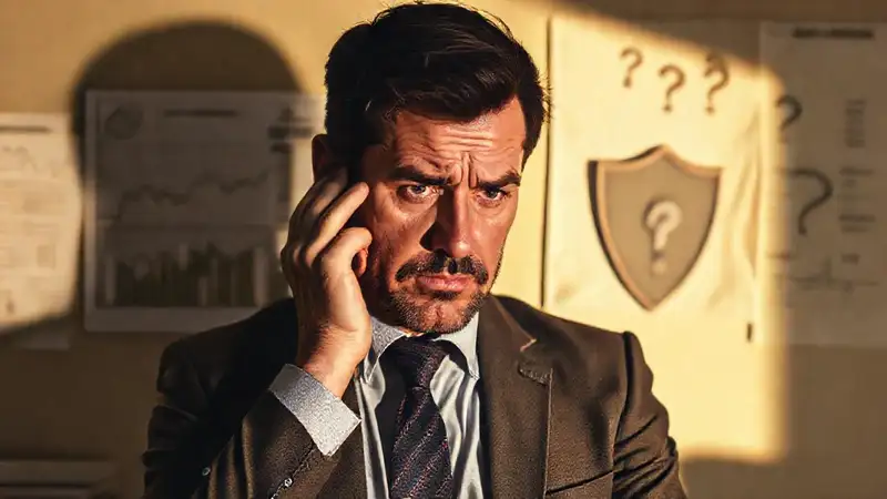 El hombre teme la caída financiera