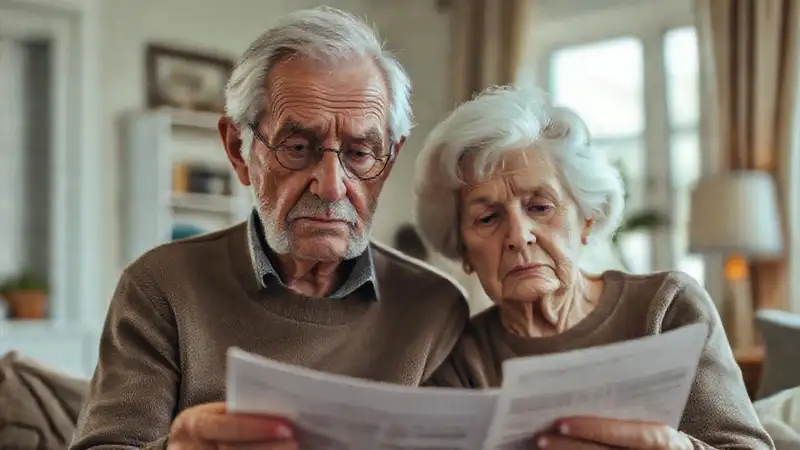 Una pareja mayor busca apoyo financiero