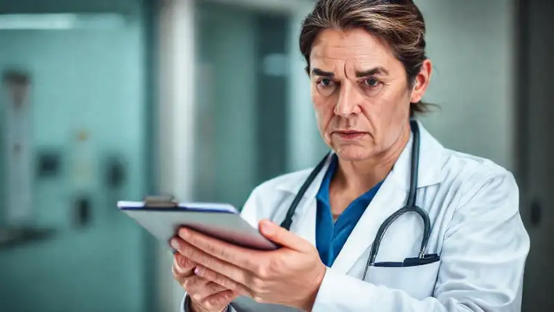 Médico profesional sostiene documentos médicos