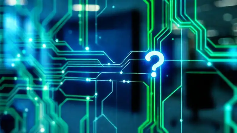 Circuito digital futurista emite datos brillantes