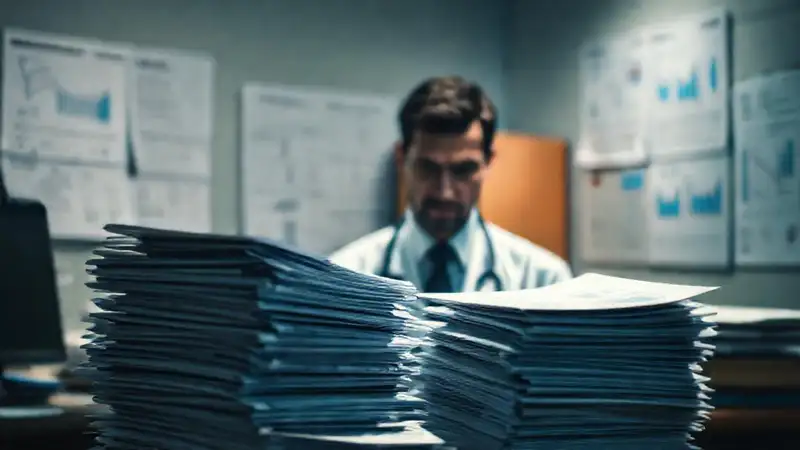 Un médico examina a un paciente ansioso