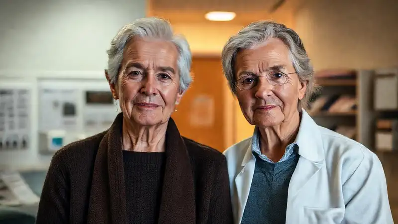 Pareja madura transmite confianza en clínica