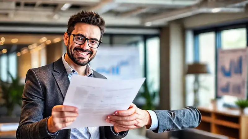 El empresario exitoso transmite confianza y confianza