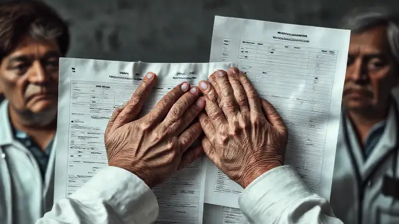 Las manos envejecidas documentan la preocupación grupal