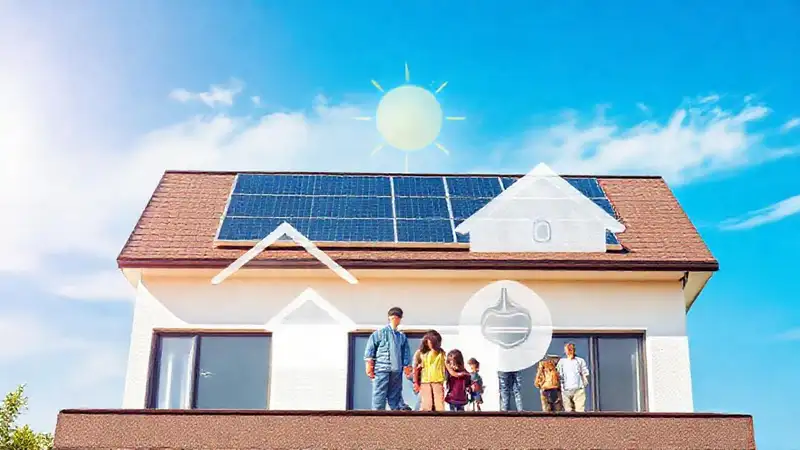 Una familia moderna y solar sostenible