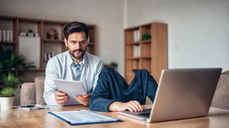 Trabajador remoto realiza chequeo médico profesional