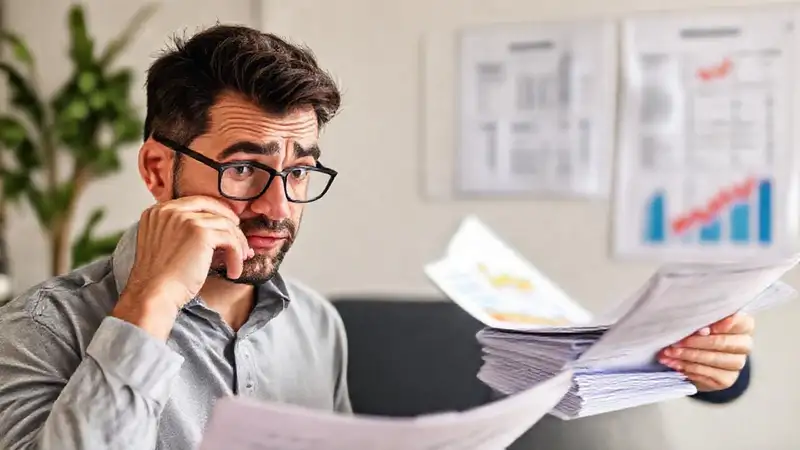 El hombre compara seguros con confianza