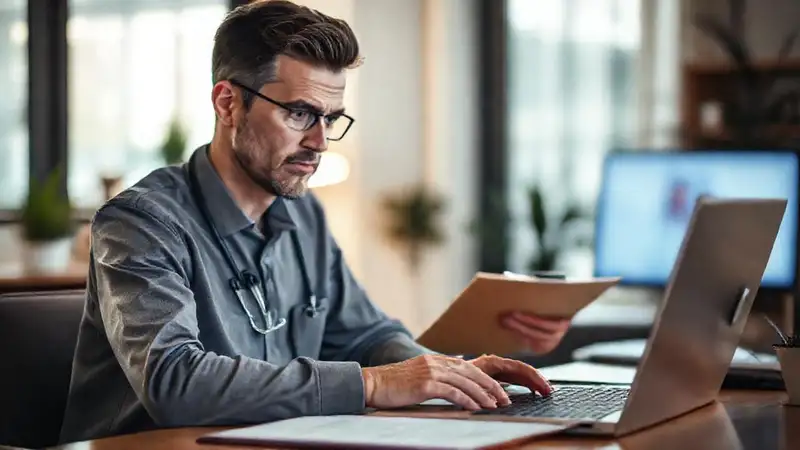 El trabajador remoto se preocupa profesionalmente