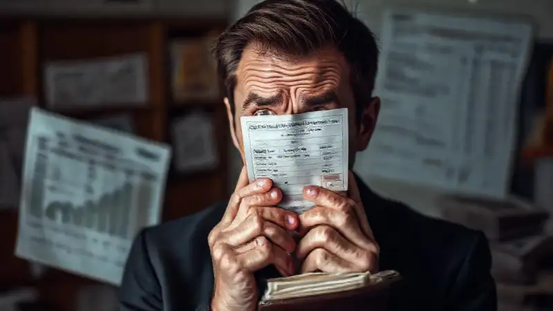 Hombre confundido, crisis financiera y preocupación